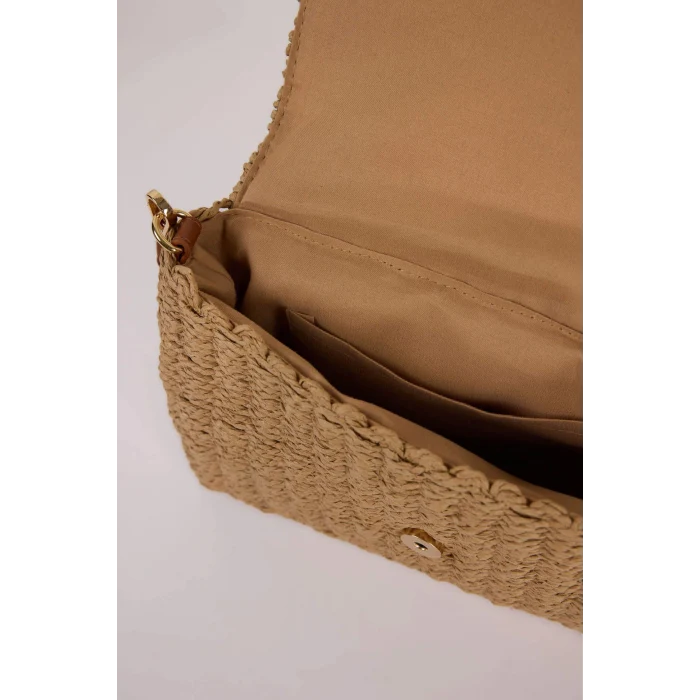 Defacto E2809AXBG217 Bej Kadın Hasır Omuz Çantası