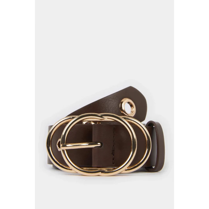 Defacto E7924AXBN66 Kahve Kadın Suni Deri Jean Kemeri