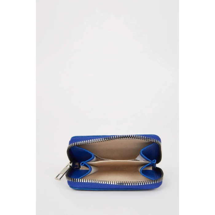 Defacto E5548AXNV2 Lacivert Kadın Desenli Fermuarlı Bozuk Para Cüzdanı