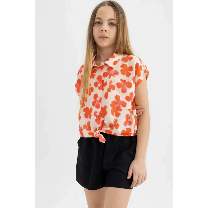 Defacto B5050A8BK27 Siyah Viskon Şort Kız Çocuk