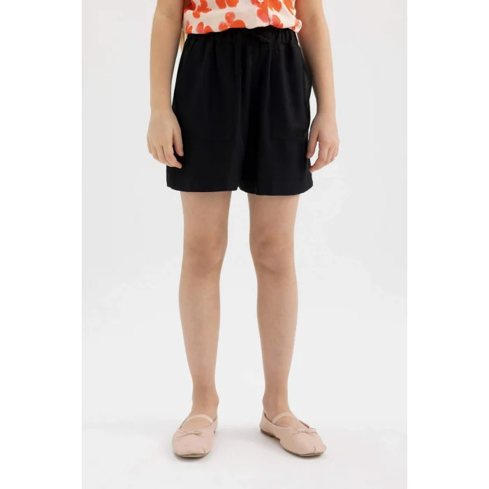 Defacto B5050A8BK27 Siyah Viskon Şort Kız Çocuk