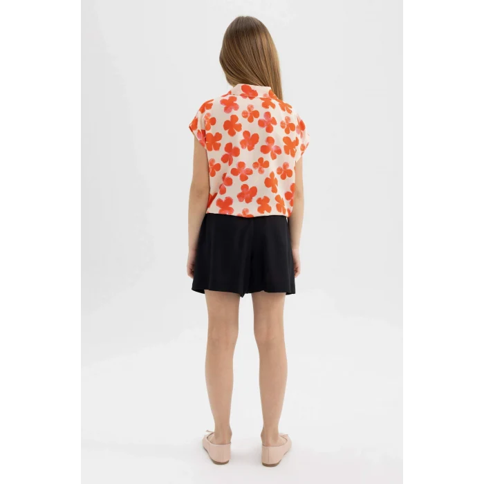 Defacto B5050A8BK27 Siyah Viskon Şort Kız Çocuk