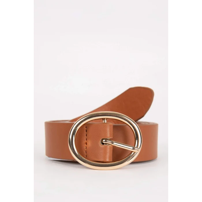 Defacto B4118AXBN64 Kahve Kadın Oval Toka Suni Deri Jean Kemeri