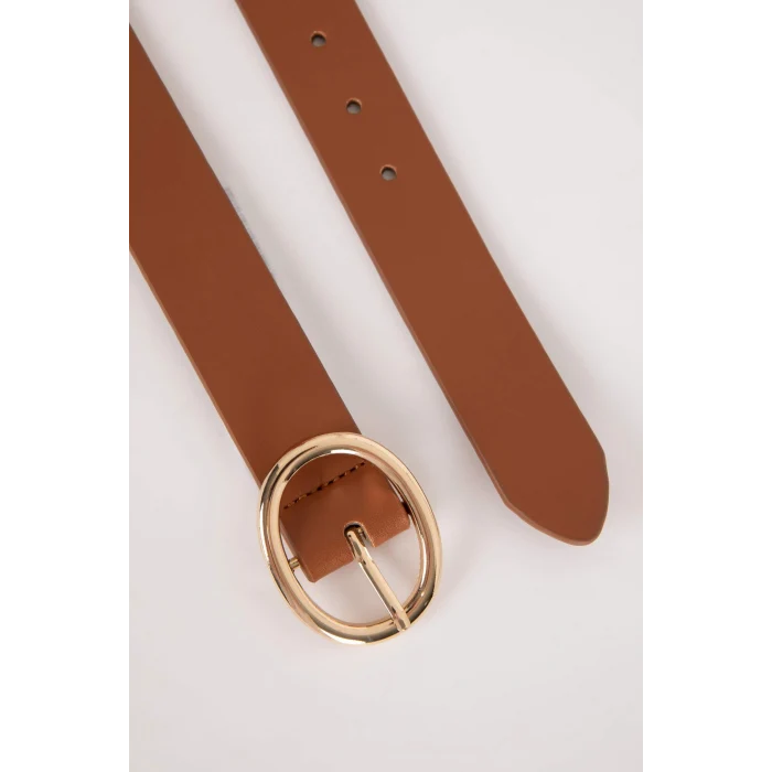 Defacto B4118AXBN64 Kahve Kadın Oval Toka Suni Deri Jean Kemeri