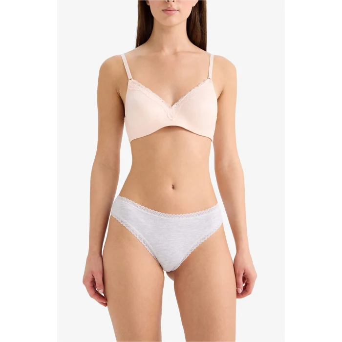 Defacto F2190AXGR93 Gri Dantel Detaylı 3lü Brazilian Külot