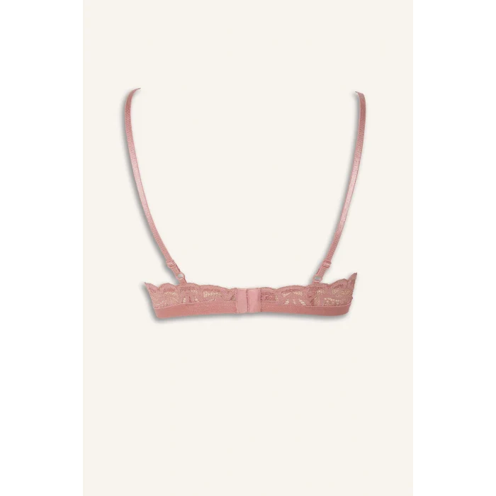 Defacto F5037AXBR86 Bordo Dantelli Simli Kapsız Pedsiz Balensiz Triangle Bra