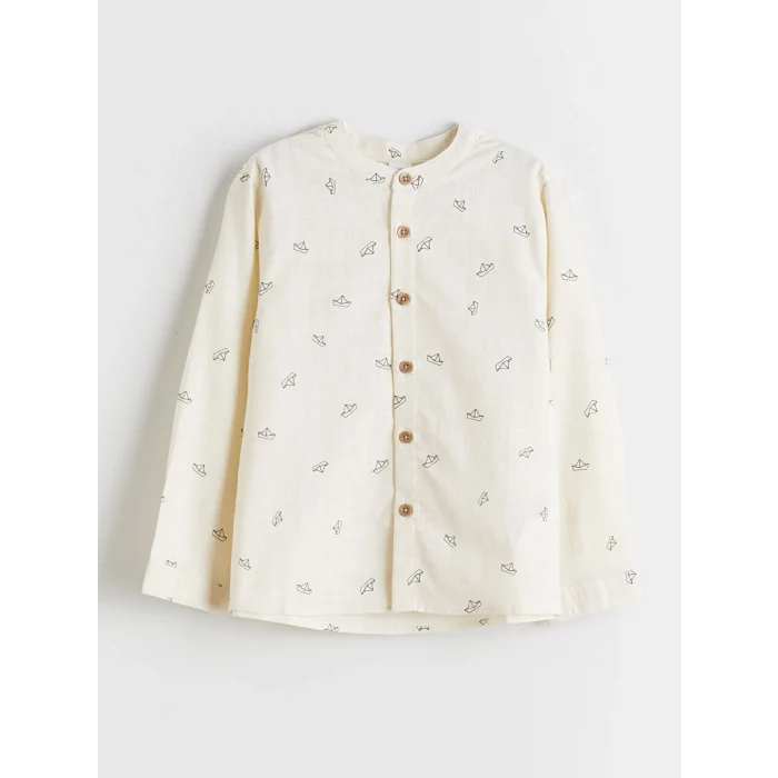 LCW Kids Ekru Hakim Yaka Erkek Çocuk Poplin Gömlek