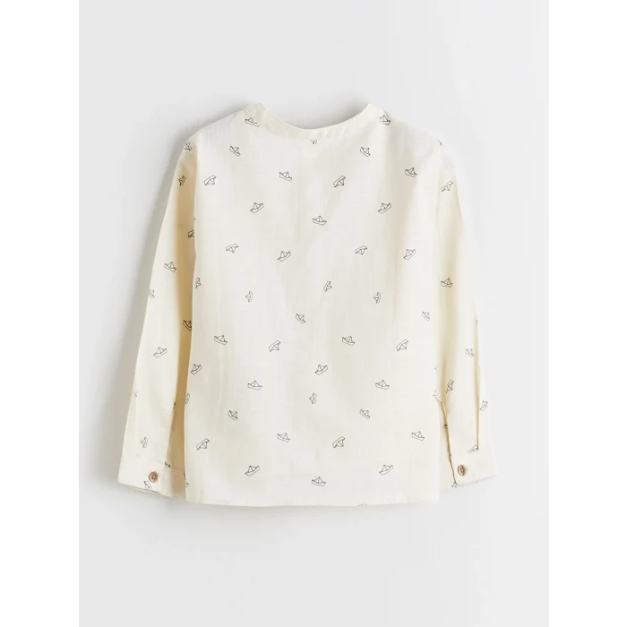 LCW Kids Ekru Hakim Yaka Erkek Çocuk Poplin Gömlek