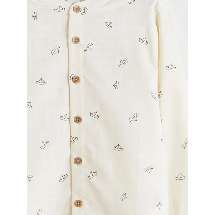 LCW Kids Ekru Hakim Yaka Erkek Çocuk Poplin Gömlek