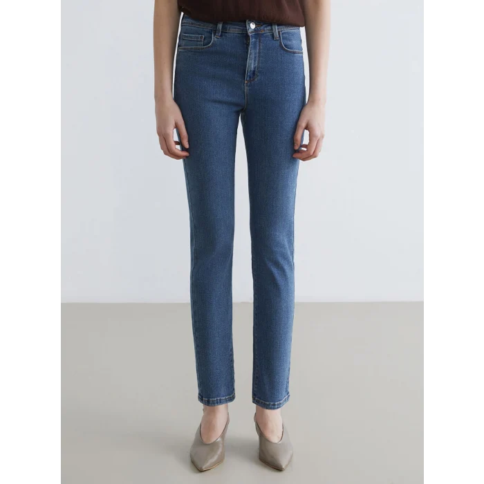 LCWAIKIKI Classic İndigo Yüksek Bel Slim Fit Kadın Jean Pantolon