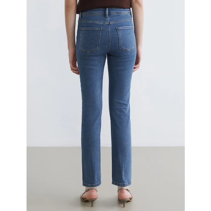 LCWAIKIKI Classic İndigo Yüksek Bel Slim Fit Kadın Jean Pantolon