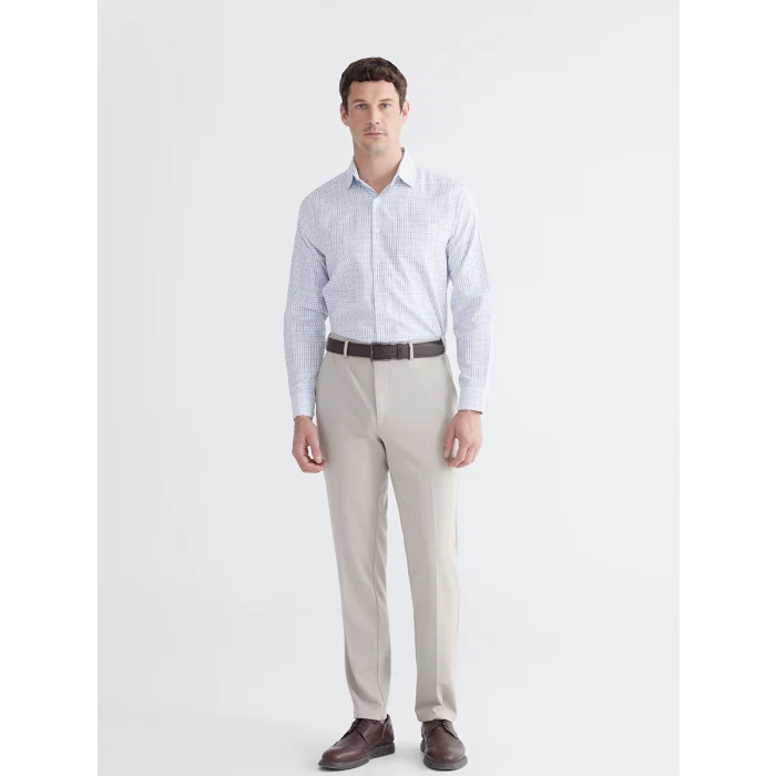 LCW BUSINESS Lacivert Regular Fit Uzun Kollu Ekose Gabardin Erkek Gömlek