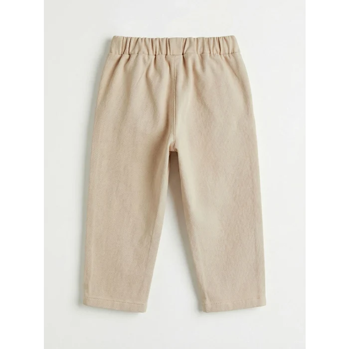 LCW baby Ekru Fırfırlı Kız Bebek Gabardin Bluz ve Pantolon