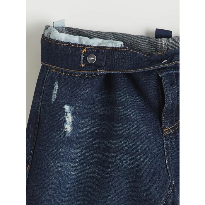 LCW Kids Siyah Loose Fit Yırtık Detaylı Erkek Çocuk Jean Pantolon