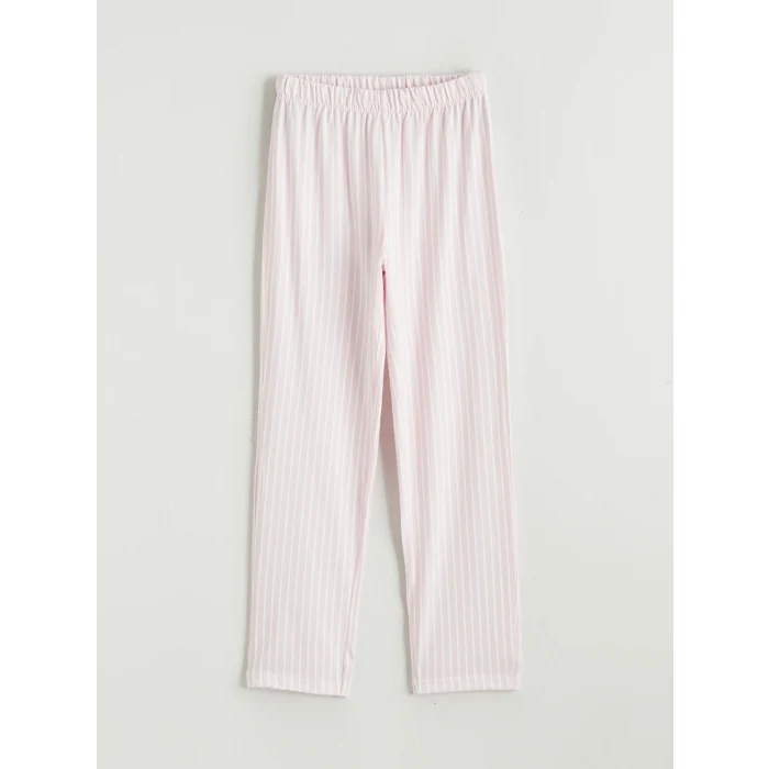 LCW Kids Beyaz Gömlek Yaka Kız Çocuk Pijama Takımı