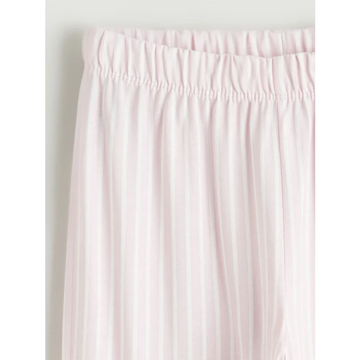 LCW Kids Beyaz Gömlek Yaka Kız Çocuk Pijama Takımı