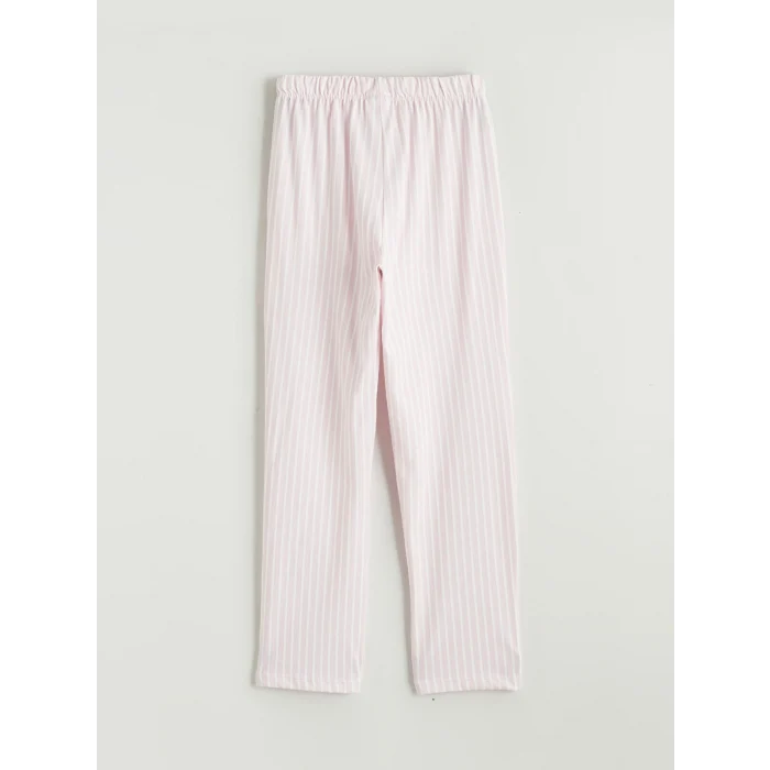 LCW Kids Beyaz Gömlek Yaka Kız Çocuk Pijama Takımı