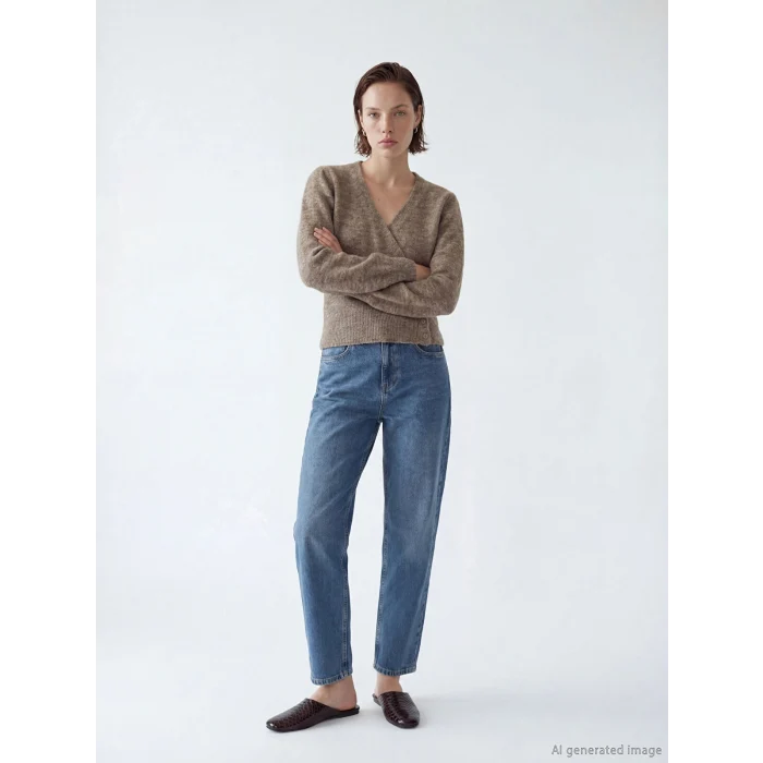 LCWAIKIKI Classic İndigo Barrel Fit Kadın Jean Pantolon