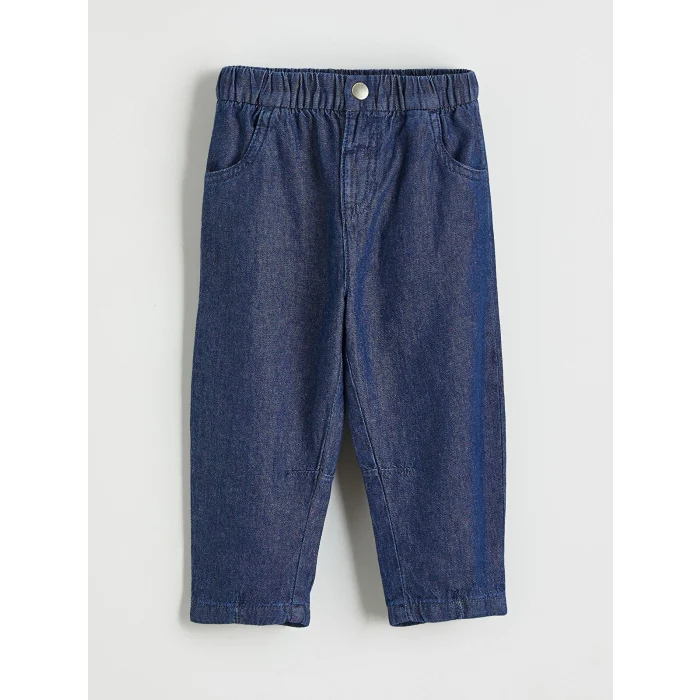 LCW baby Ekru Kısa Kollu Gömlek ve Pantolon Erkek Bebek Takımı