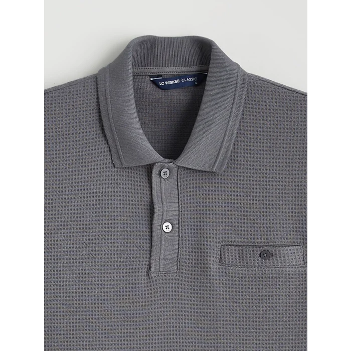 LCWAIKIKI Classic Gri Polo Yaka Erkek Tişört
