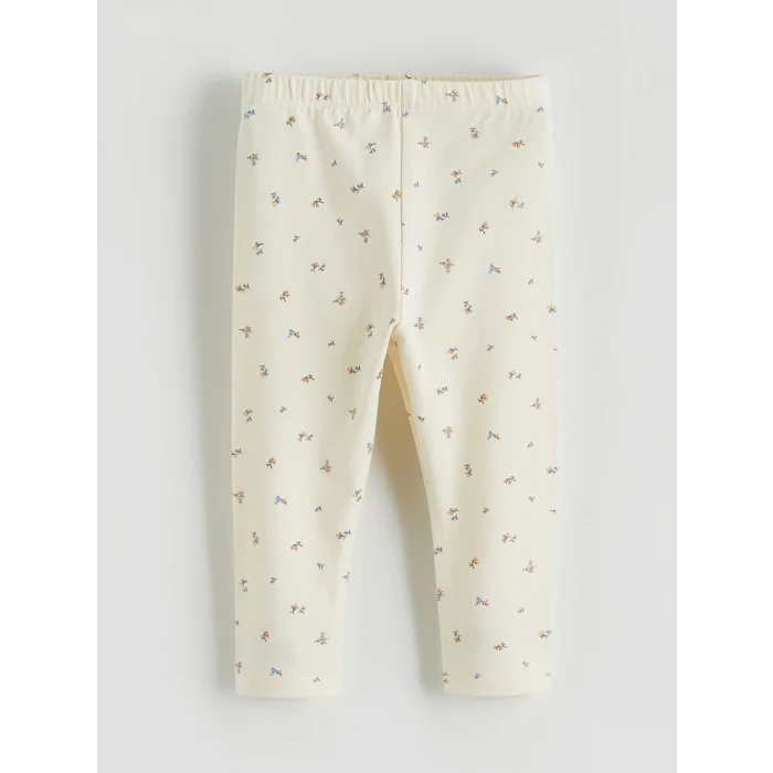 LCW baby Mavi Çiçekli Kız Bebek Bluz ve Tayt