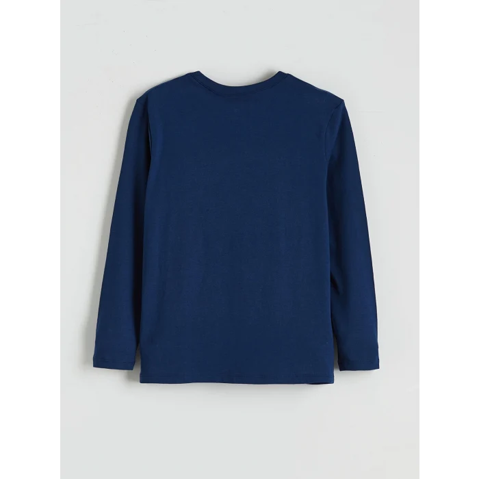 LCW Kids Lacivert Bisiklet Yaka Erkek Çocuk Pijama Takımı