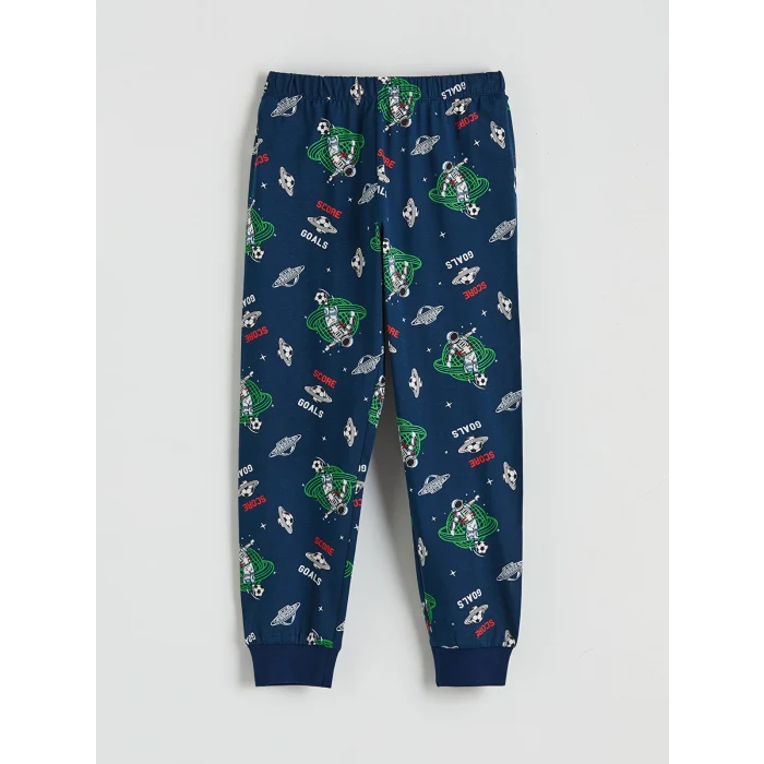 LCW Kids Lacivert Bisiklet Yaka Erkek Çocuk Pijama Takımı