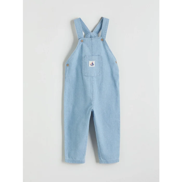 LCW baby İndigo Erkek Bebek Jean Salopet ve Tişört