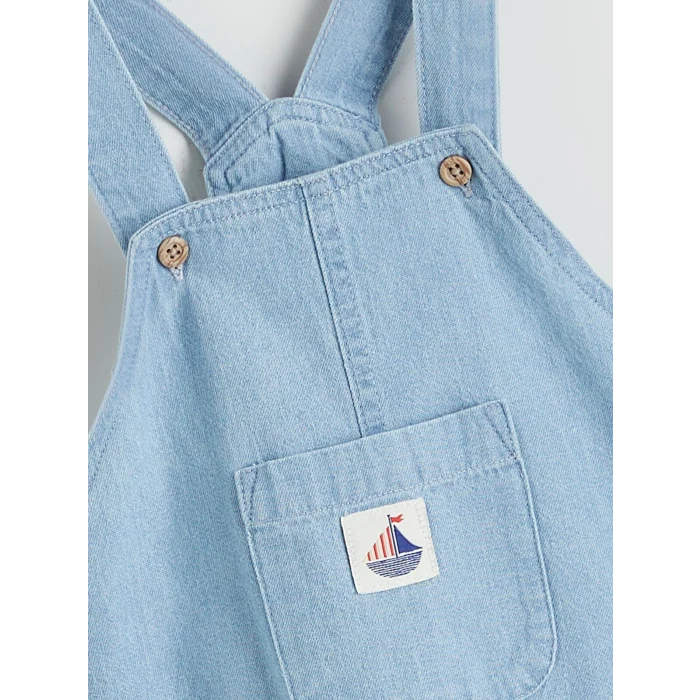 LCW baby İndigo Erkek Bebek Jean Salopet ve Tişört