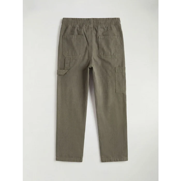 LCW Kids Haki Beli Lastikli Erkek Çocuk Kargo Kanvas Pantolon