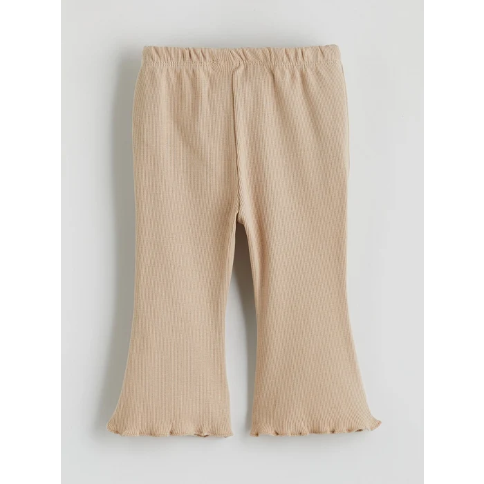 LCW baby Bej Nakış Desenli İspanyol Paça Kız Bebek Bluz ve Tayt