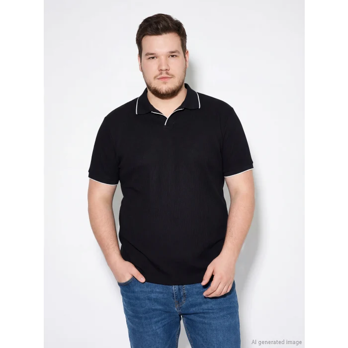 LCWAIKIKI Classic Siyah Polo Yaka Erkek Tişört