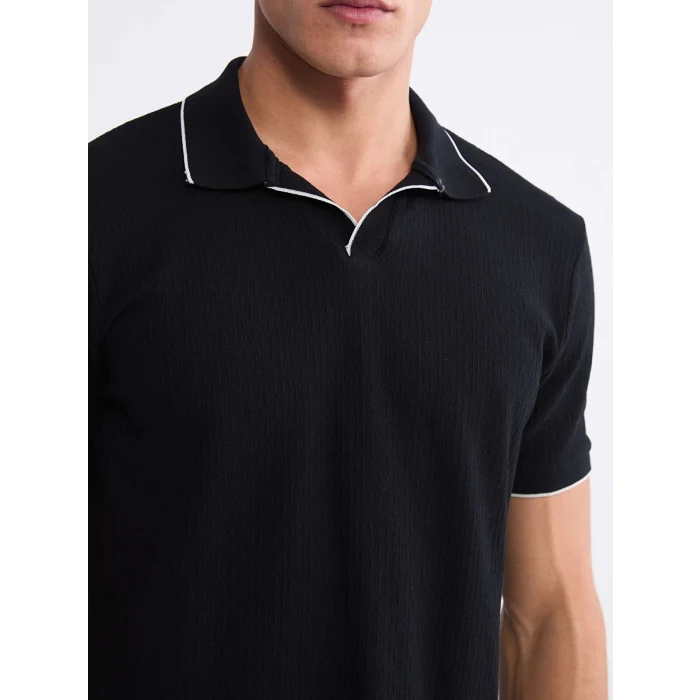 LCWAIKIKI Classic Siyah Polo Yaka Erkek Tişört