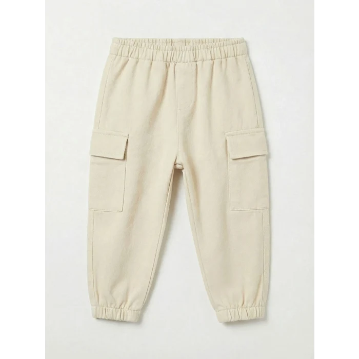 LCW baby Ekru Çizgili Erkek Bebek Kapüşonlu Üst ve Pantolon Takım