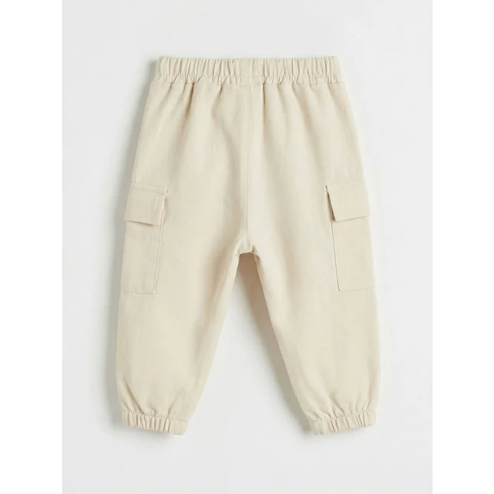 LCW baby Ekru Çizgili Erkek Bebek Kapüşonlu Üst ve Pantolon Takım