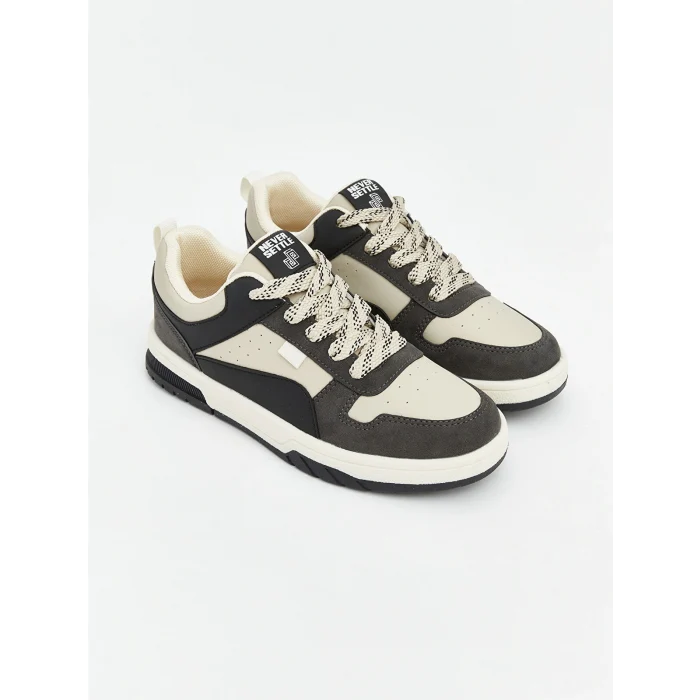 LCW STEPS Siyah Deri Görünümlü Erkek Çocuk Spor Ayakkabı