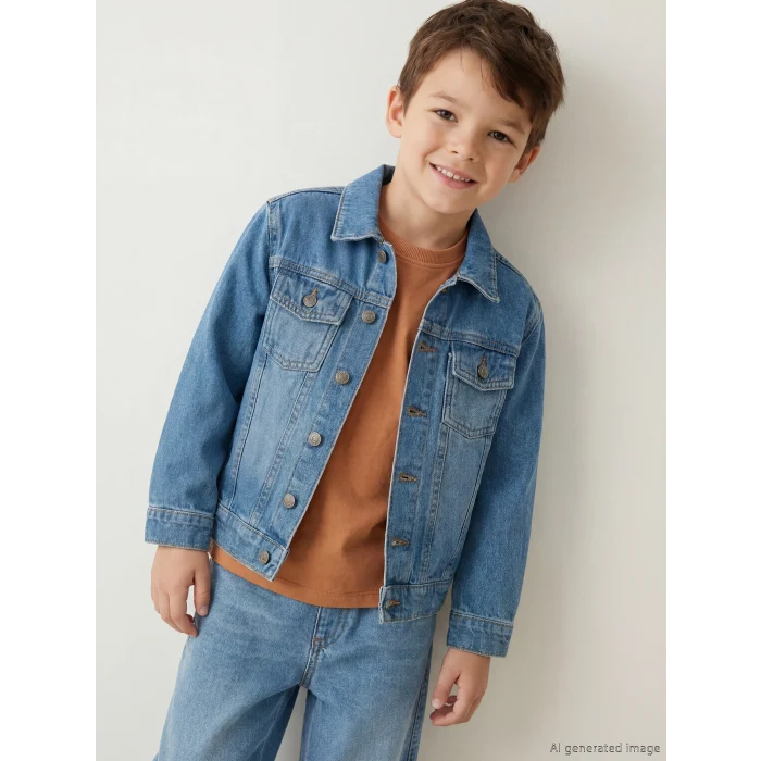 LCW Kids İndigo Erkek Çocuk Jean Ceket