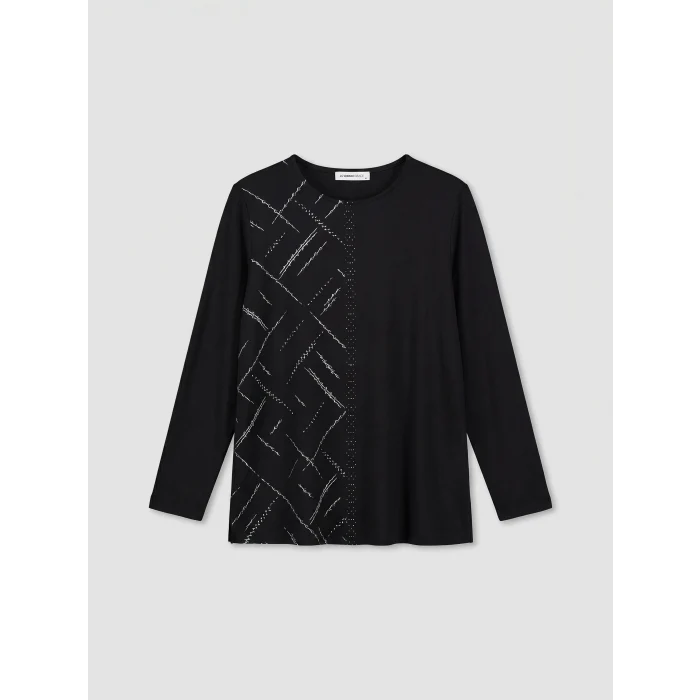 LCW Grace Siyah Bisiklet Yaka Taşlı Bluz