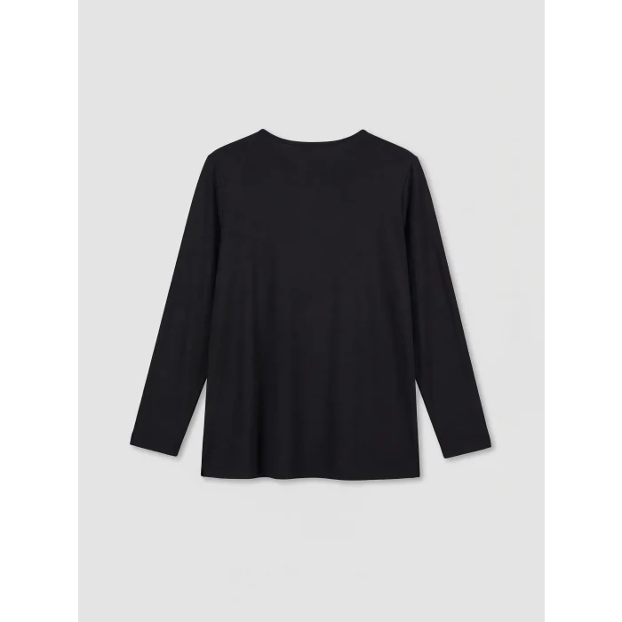 LCW Grace Siyah Bisiklet Yaka Taşlı Bluz