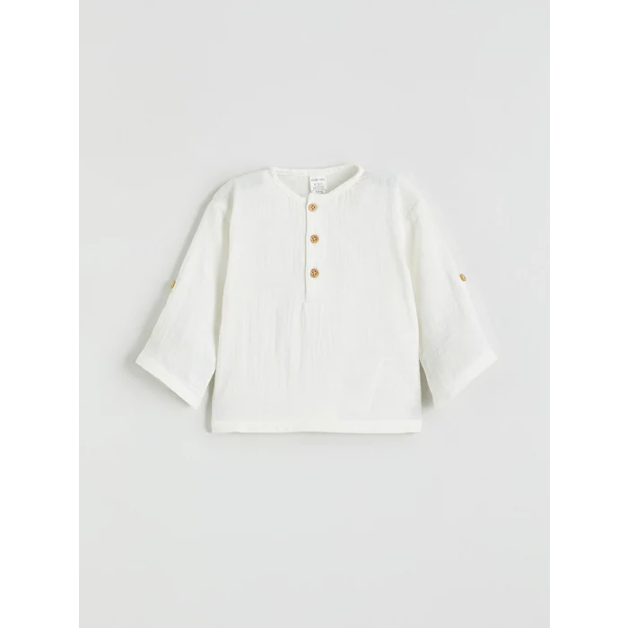 LCW baby Ekru Erkek Bebek Hakim Yaka Gömlek ve Eşofman Altı