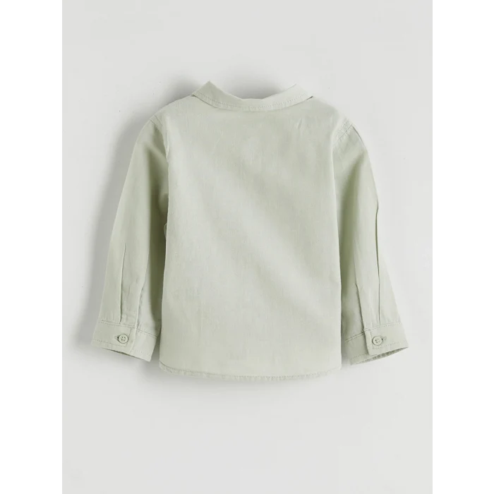 LCW baby Yeşil Uzun Kollu Erkek Bebek Gömlek ve Pantolon