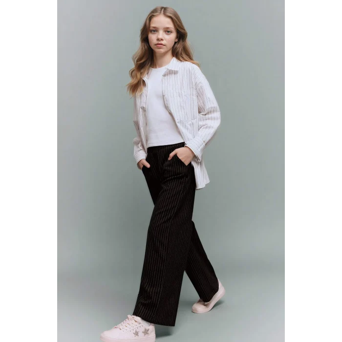 Defacto G6350A8BK34 Siyah Wide Leg Pantolon Kız Çocuk