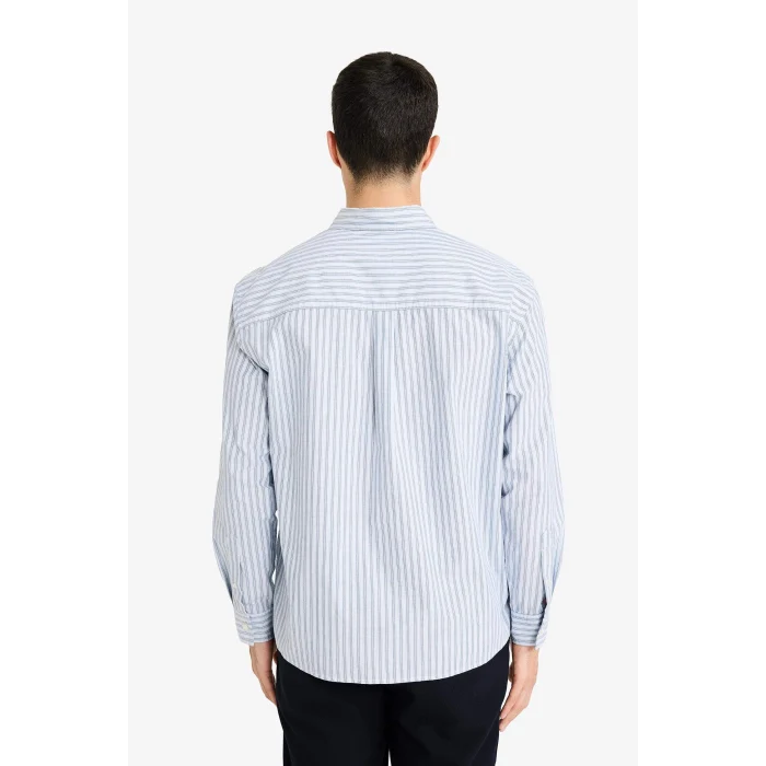 Defacto E1148AXBE177 Mavi %100 Pamuk Relax Fit Gömlek