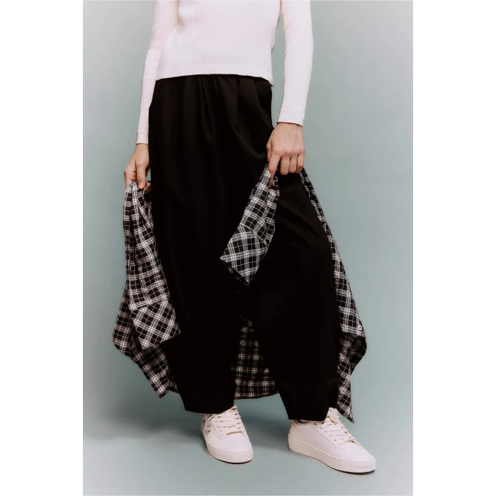 Defacto G6753A8BK27 Siyah Balloon Fit Esnek Bantlı Paça Pantolon Kız Çocuk