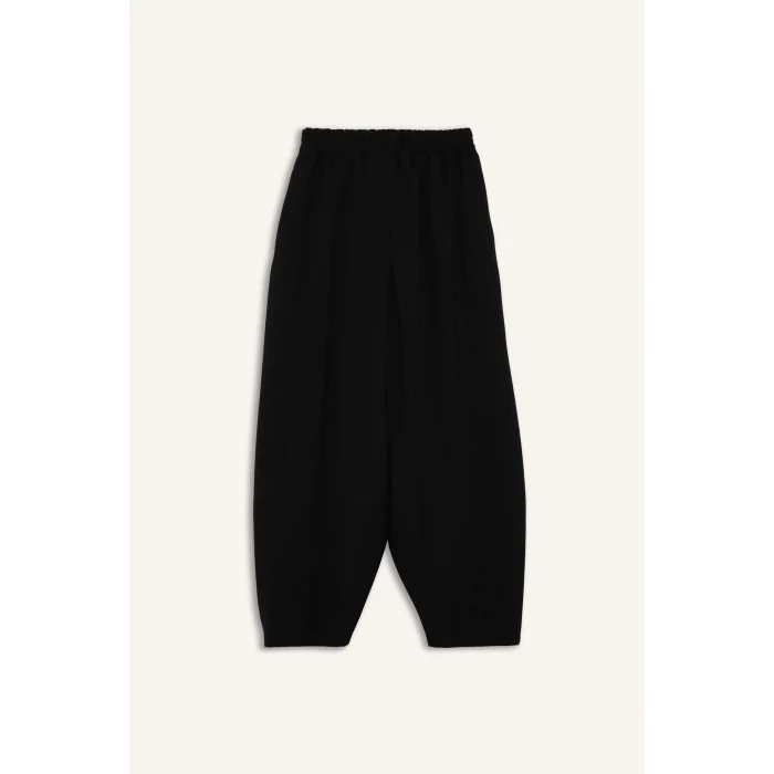 Defacto G6753A8BK27 Siyah Balloon Fit Esnek Bantlı Paça Pantolon Kız Çocuk