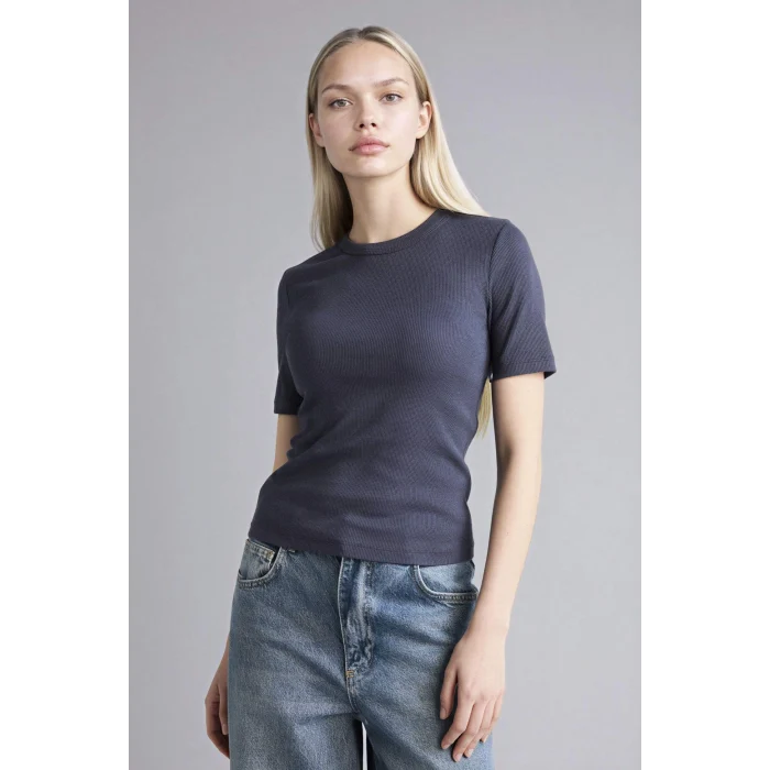 Defacto G8490AXAR191 Antrasit Slım Fıt Basıc Fitilli Kaşkorse Tişört