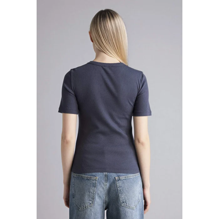 Defacto G8490AXAR191 Antrasit Slım Fıt Basıc Fitilli Kaşkorse Tişört