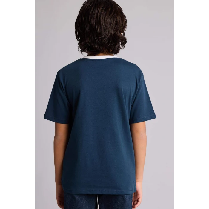 Defacto G7470A8NV257 Lacivert New Regular Fıt Bisiklet Yaka Baskılı Kısa Kollu Tişört Erkek Çocuk