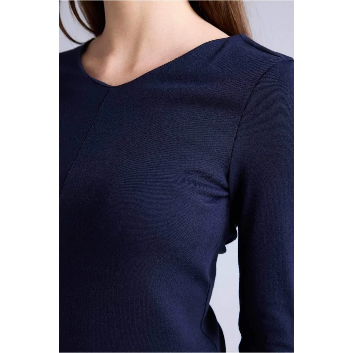 Defacto G9521AXNV251 Lacivert Slım Fıt Basıc Modal Tişört