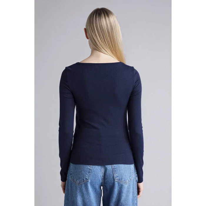 Defacto G9521AXNV251 Lacivert Slım Fıt Basıc Modal Tişört